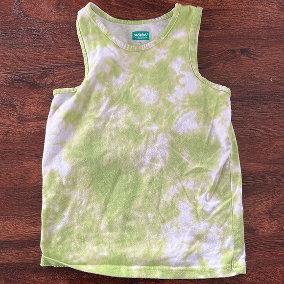 Green white tie dye tank top - Picture 1 of 2